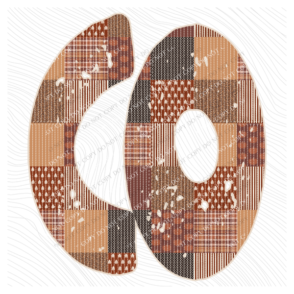 CO Colorado Autumn Pumpkins Quilted Distressed Digital Design in Browns, PNG