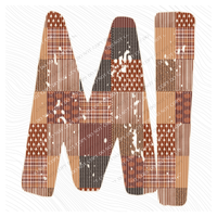 MI Michigan Autumn Pumpkins Quilted Distressed Digital Design in Browns, PNG