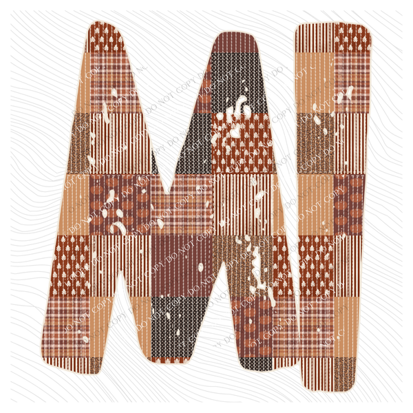 MI Michigan Autumn Pumpkins Quilted Distressed Digital Design in Browns, PNG