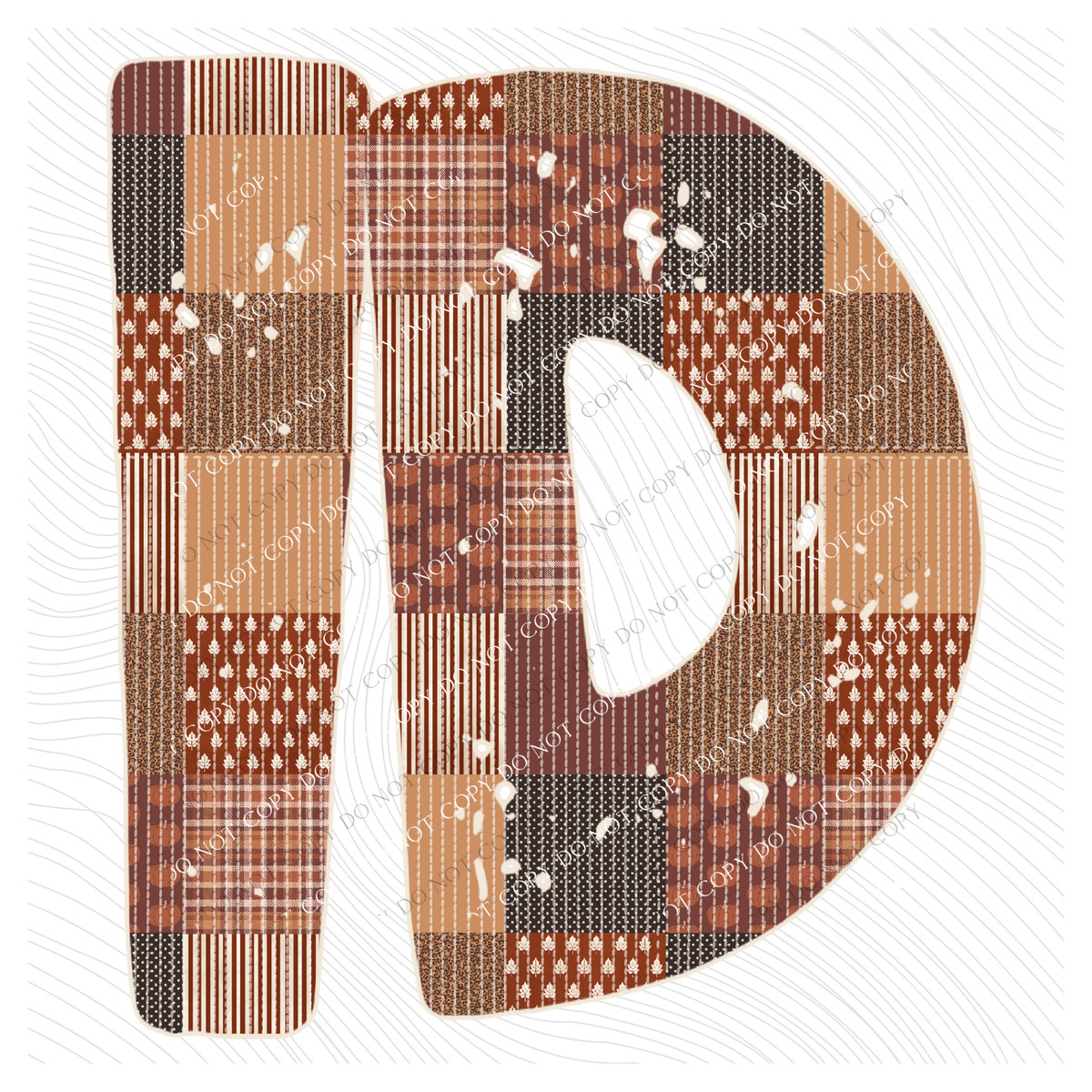 ID Idaho Autumn Pumpkins Quilted Distressed Digital Design in Browns, PNG
