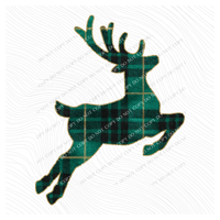 Reindeer Green Plaid & Glitter Digital Download, PNG
