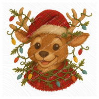 Reindeer Lights Plaid Knit Digital Download, PNG