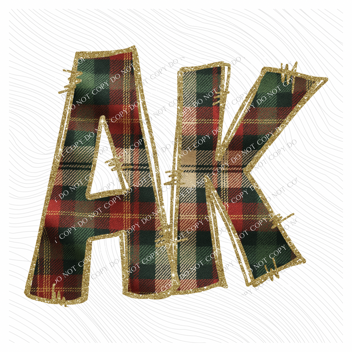 AK Alaska Glitter & Plaid Digital Download, PNG
