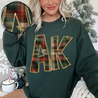 AK Alaska Glitter & Plaid Digital Download, PNG