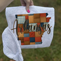 Arkansas Quilted Script State Digital Design, PNG