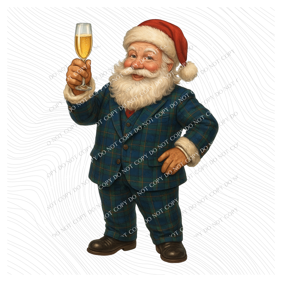 Tartan Plaid Cheers from Santa Digital Download, PNG