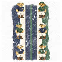 Polo Bears Stripes Distressed Digital Design, PNG