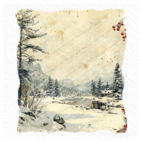 Wintery Bliss Distressed Digital Design, PNG