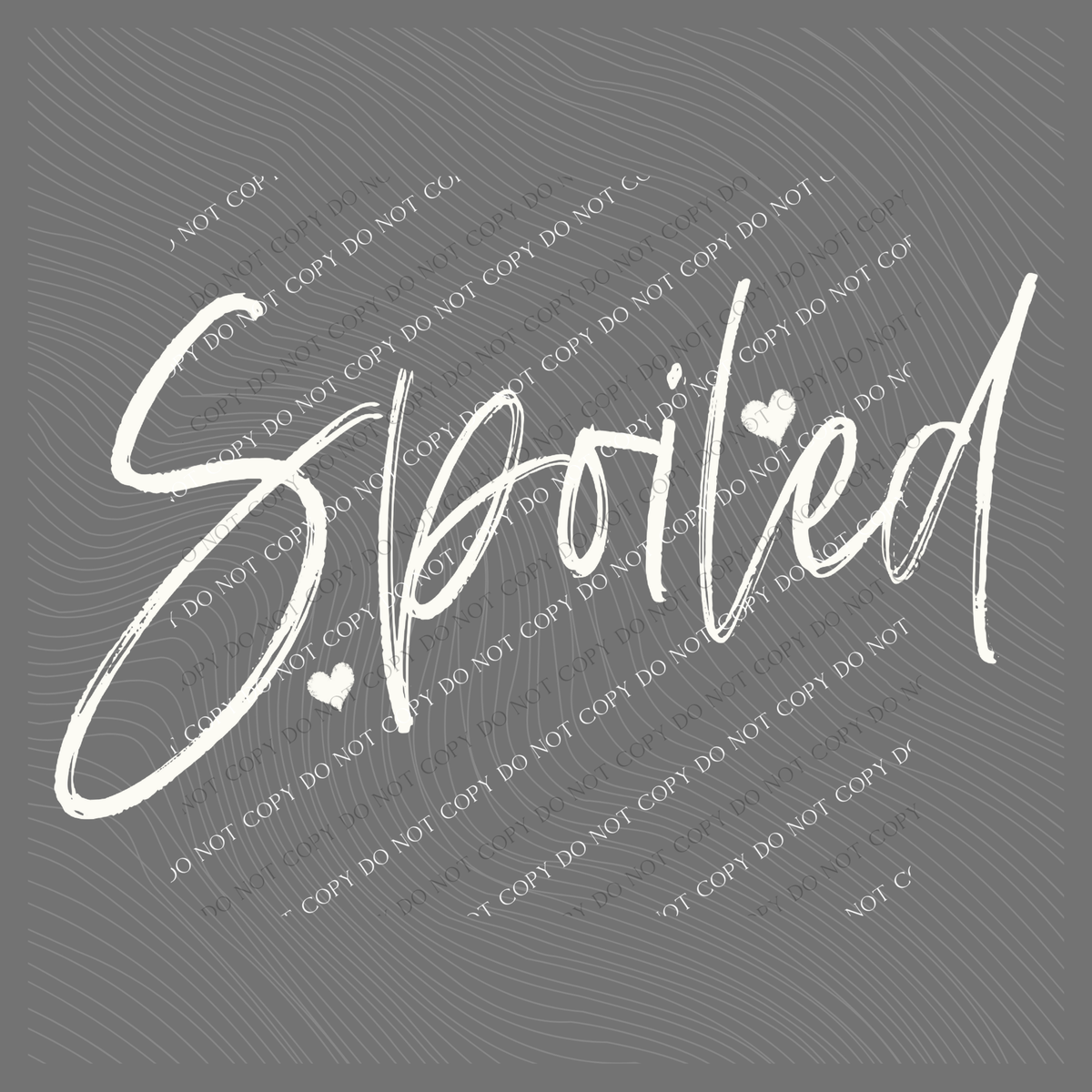 Spoiled Sketched Script Hearts in Off-white Digital Design, PNG