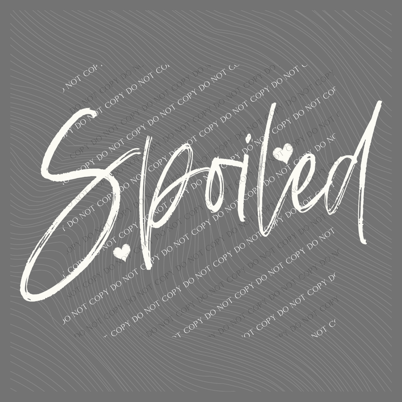 Spoiled Sketched Script Hearts in Off-white Digital Design, PNG