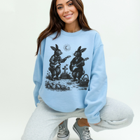 Easter Bunnies Musical in Faded Black Digital Design, PNG