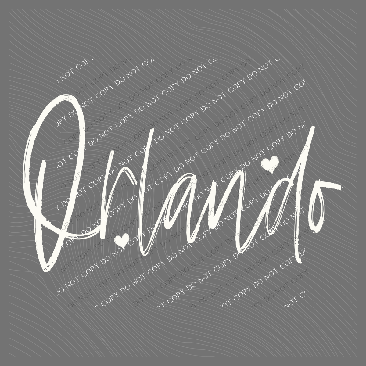 Orlando Sketched Script Hearts in Off-white Digital Design, PNG