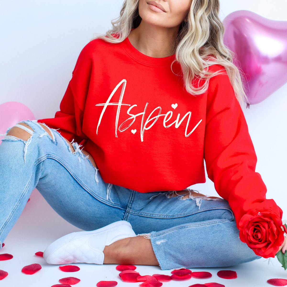 Aspen Sketched Script Hearts in Off-white Digital Design, PNG