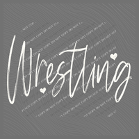 Wrestling Sketched Script Hearts in Off-white Digital Design, PNG