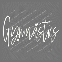 Gymnastics Sketched Script Hearts in Off-white Digital Design, PNG