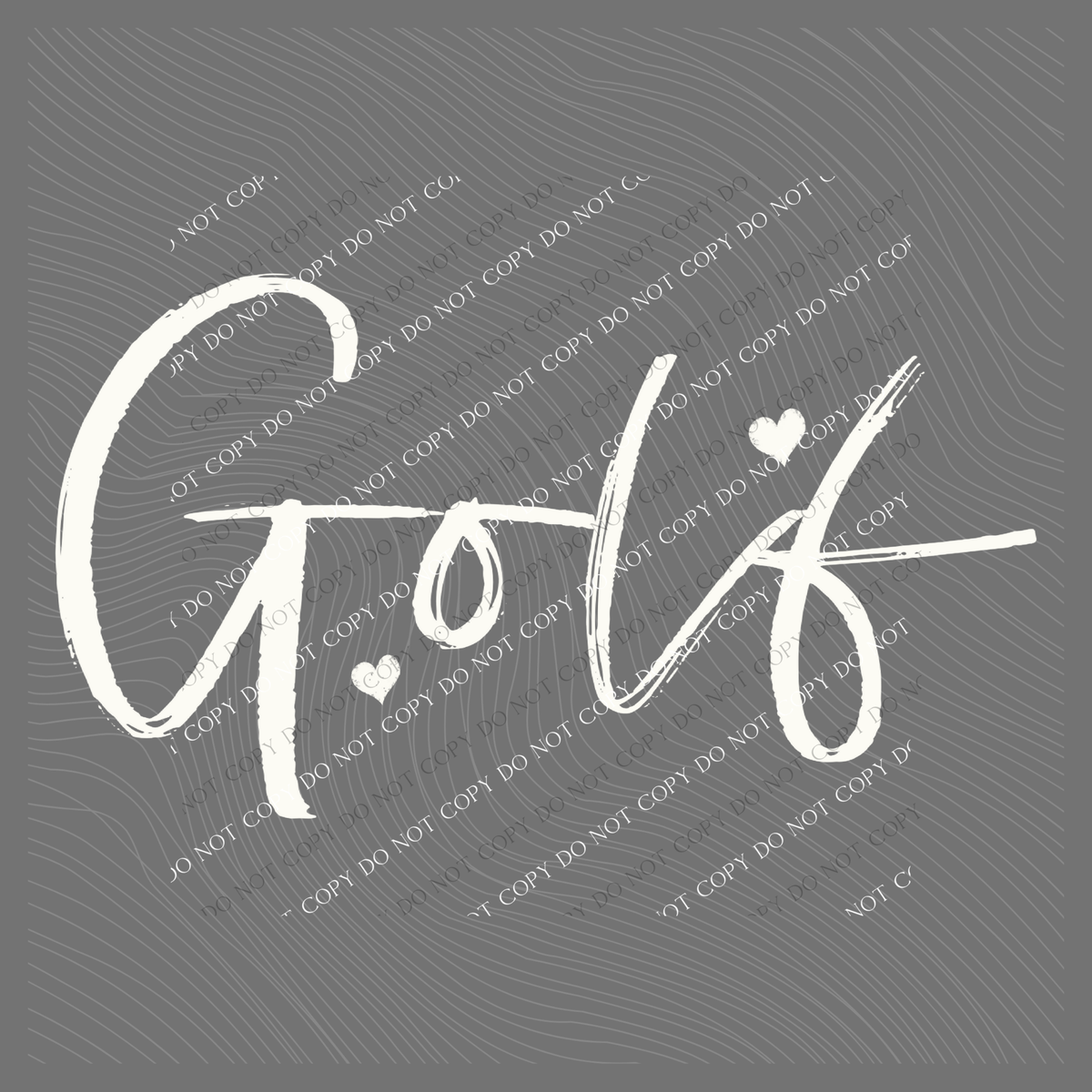 Golf Sketched Script Hearts in Off-white Digital Design, PNG