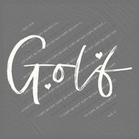 Golf Sketched Script Hearts in Off-white Digital Design, PNG