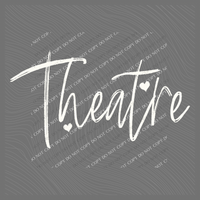 Theatre Sketched Script Hearts in Off-white Digital Design, PNG