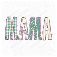 Mama Floral & Glitter Doodle Digital Design, PNG