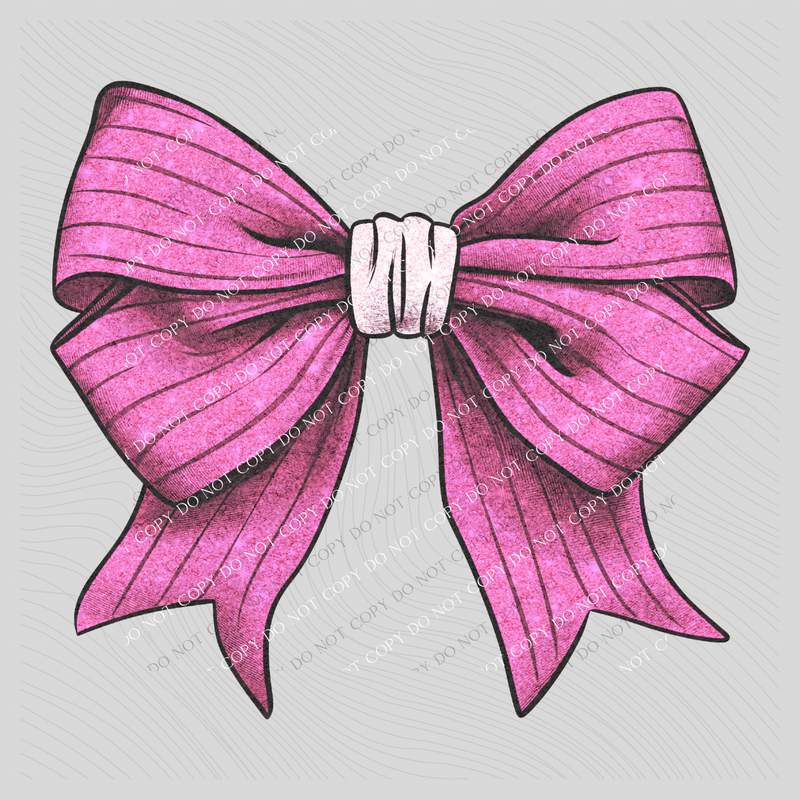 Glitter Bow in Pink Digital Design, PNG