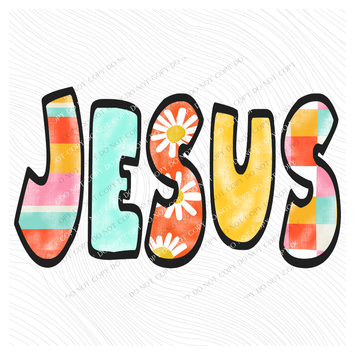 Jesus Retro Distressed Patchwork Digital Design, PNG