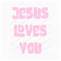 Jesus Loves You Groovy Digital Design, PNG