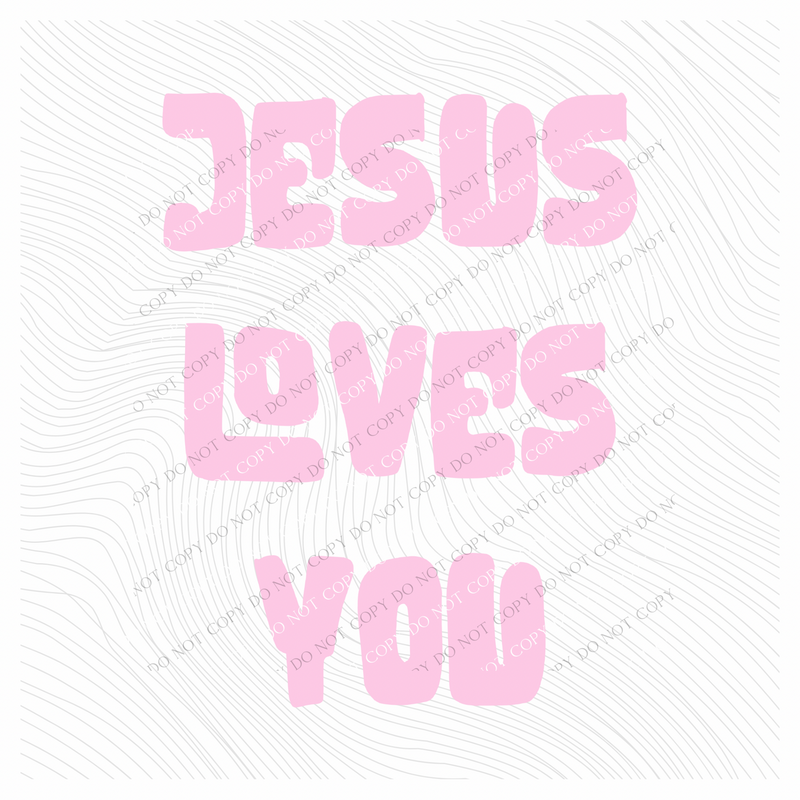 Jesus Loves You Groovy Digital Design, PNG