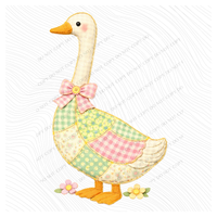 Goose Spring Tones Quilted Faux Patch Digital Design, PNG