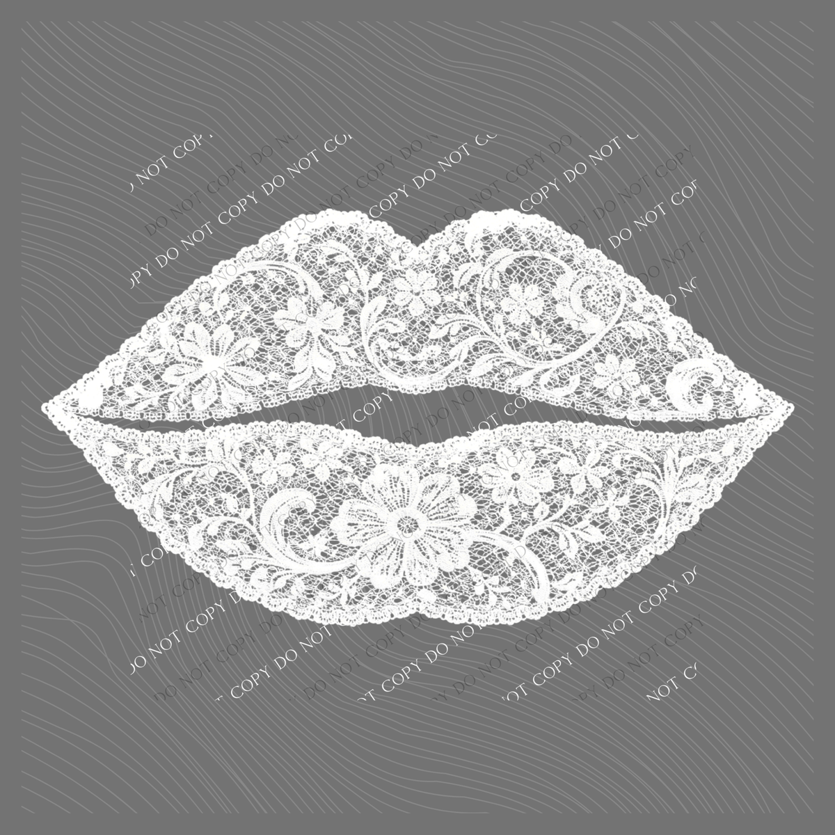 Lace Lips in White Digital Design, PNG