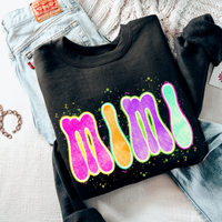 Mimi Neon Chalky Splatter Digital Design, PNG