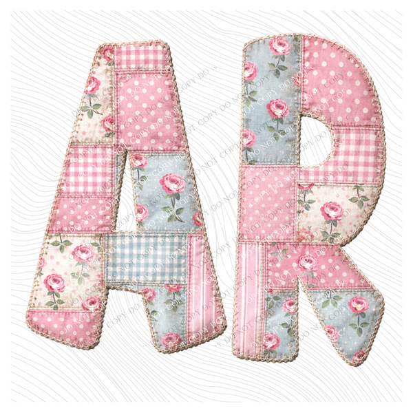 AR Quilted Dainty Floral Digital Design, PNG