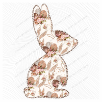 Easter Bunny Leopard & Egg Doodle Digital Design, PNG