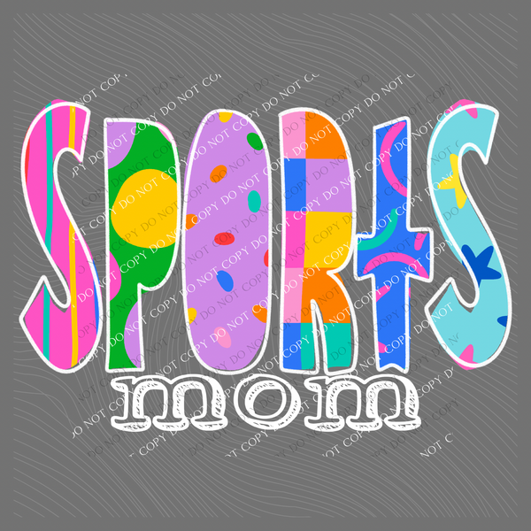Sports Mom Color Pop Doodle Digital Design, PNG