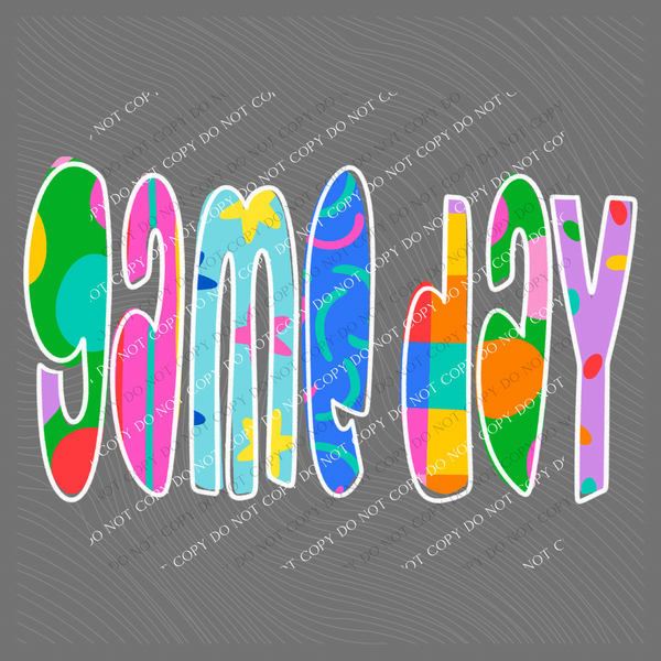 Game Day Color Pop Doodle Digital Design, PNG