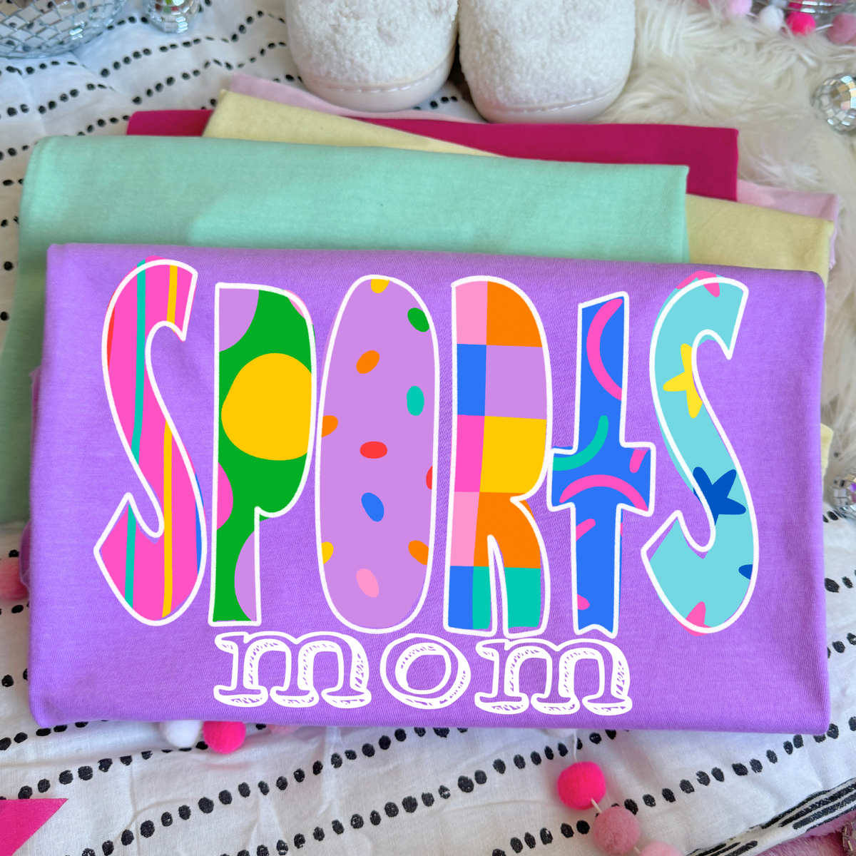 Sports Mom Color Pop Doodle Digital Design, PNG