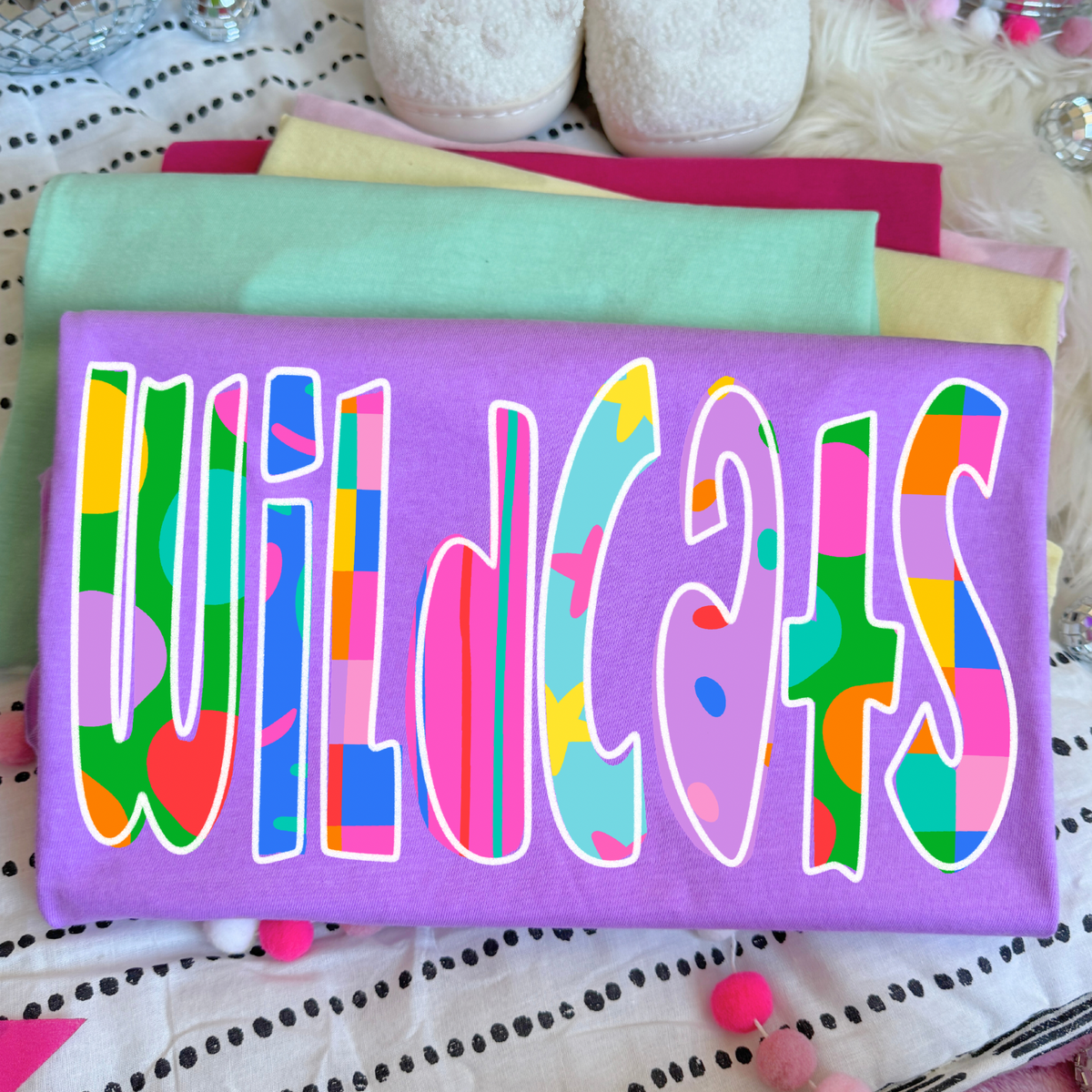 Wildcats Color Pop Doodle Digital Design, PNG