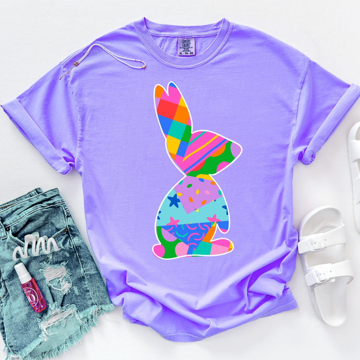 Easter Bunny Color Pop Doodle Digital Design, PNG