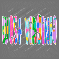 West Virginia Color Pop Doodle Digital Design, PNG