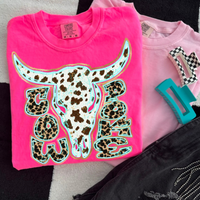 Cowpoke Skull Turquoise Glow Gold Foil Western Leopard & Cow Print Digital Design, PNG Only