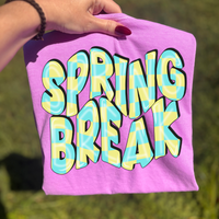 Spring Break 3D Retro Wavy Checkered in Yellow & Blue Digital Design, PNG