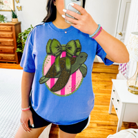 Sea Turtle Glitter Bow & Stripes Oval Coquette Digital Design, PNG