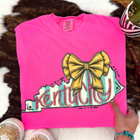 Kentucky Glitter Bow & Stripes Coquette Digital Design, PNG