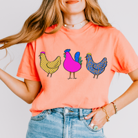 Patterns Chicken Trio Doodle Digital Design, PNG