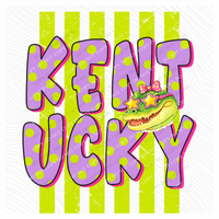 Kentucky Alligator Polka Dots and Stripes Digital Design, PNG