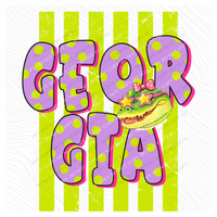Georgia Alligator Polka Dots and Stripes Digital Design, PNG