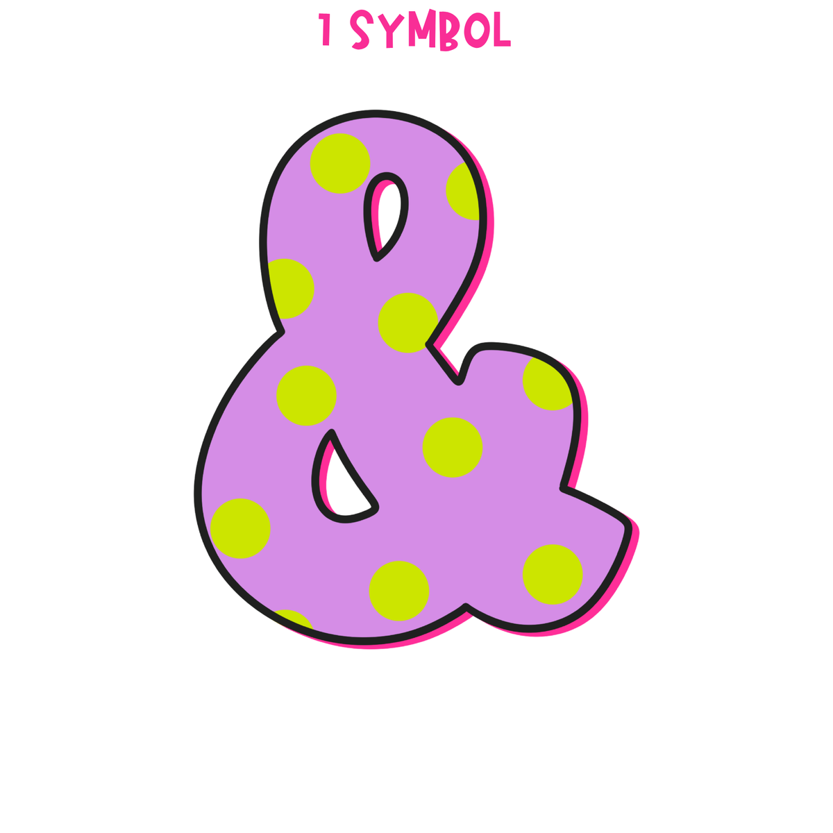 Neon Polka Dot Outline & Shadow Alphabet Set | PNG Alphabet Letters Only