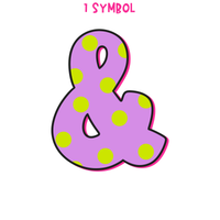 Neon Polka Dot Outline & Shadow Alphabet Set | PNG Alphabet Letters Only