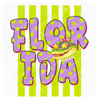 Florida Alligator Polka Dots and Stripes Digital Design, PNG