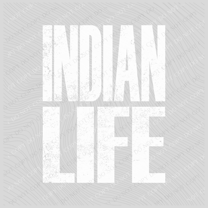 Indian Life Super Faded Distressed White Digital Design, PNG