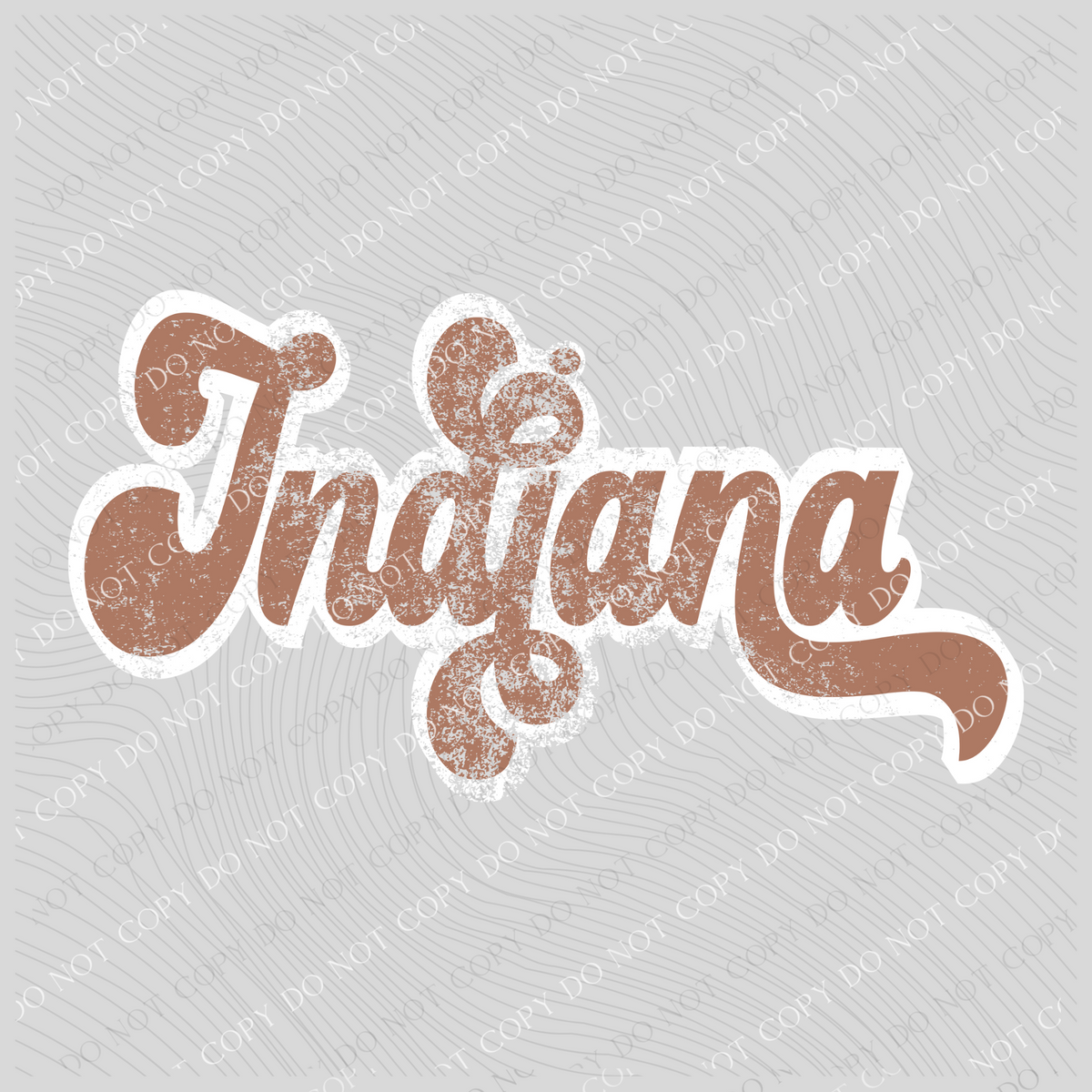 Indiana Chestnut & White Retro Shadow Distressed Digital Download, PNG